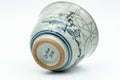Tezumi — Japanese Teacups - Pair of Celadon Village Obori Soma-yaki Yunomi - 80ml — tipped to show the interior