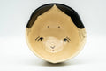 Tezumi — Japanese Matcha Bowl - Otafuku Okame Themed Kyo-yaki Chawan - 300ml — tipped to show the interior