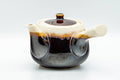 Japanese Kyusu - Brown Yellow Drip-Glazed Debeso Teapot - 275ml - Tezumi