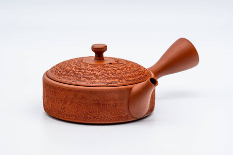 Flat Pine Bark Shudei Tokoname Teapot - 140ml