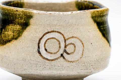 Japanese Matcha Bowl - 中島春草 Shunsō Nakajima - 東窯 Higashi Kiln - Ao-Oribe Akazu-yaki Chawan - 300ml