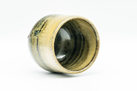 Japanese Teacup - Beige Green Hare's Fur Glazed Guinomi - 55ml