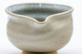 Tezumi — Japanese Katakuchi - Beige White Glazed Hagi-yaki Yuzamashi Water Cooler - 100ml — inverted showing the foot ring