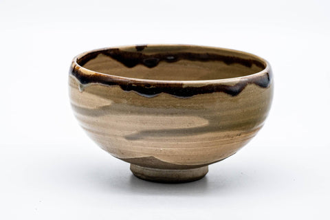 Japanese Matcha Bowl - Abstract Brown Wan-nari Chawan - 200ml