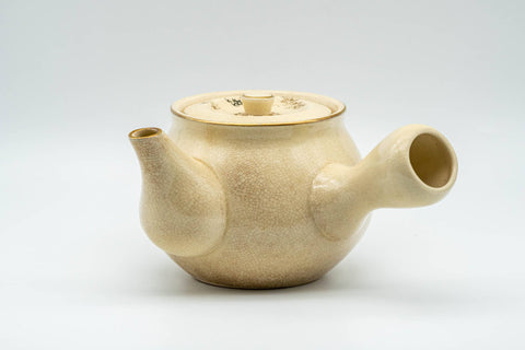 Japanese Kyusu - Bamboo Beige Glazed Debeso Teapot - 350ml - Tezumi