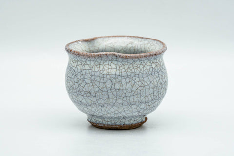 Japanese Teacup - Milky White Glazed Abstract Guinomi - 50ml - Tezumi