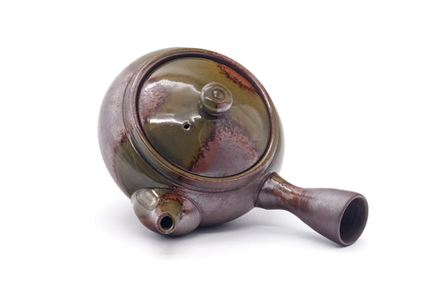 Japanese Kyusu - Ash Glazed Banko-yaki Mesh Teapot - 320ml