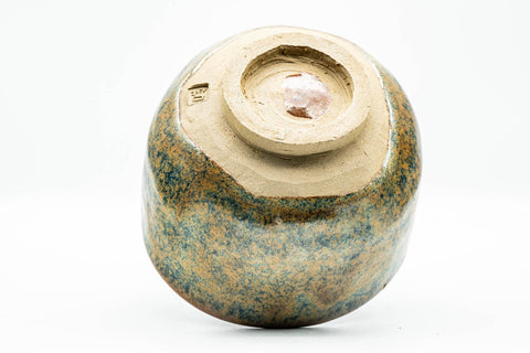 Japanese Matcha Bowl - Blue Green Speckled Hantsutsu-gata Chawan - 400ml