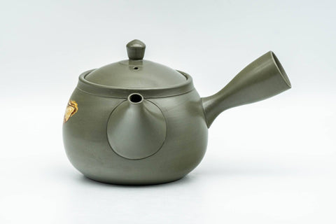 Japanese Kyusu - Gyokko Kiln 玉光 - Green Ryokudei Nerikomi Tokoname-yaki Debeso Teapot - 200ml - Tezumi