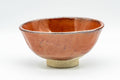 Japanese Matcha Bowl - 久 Amber Red Wabi-Sabi Chawan - 150ml - three-quarter view showing the interior