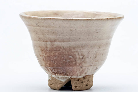 Japanese Teacup - Beige Milky Glazed Hagi-yaki Curved Yunomi - 100ml