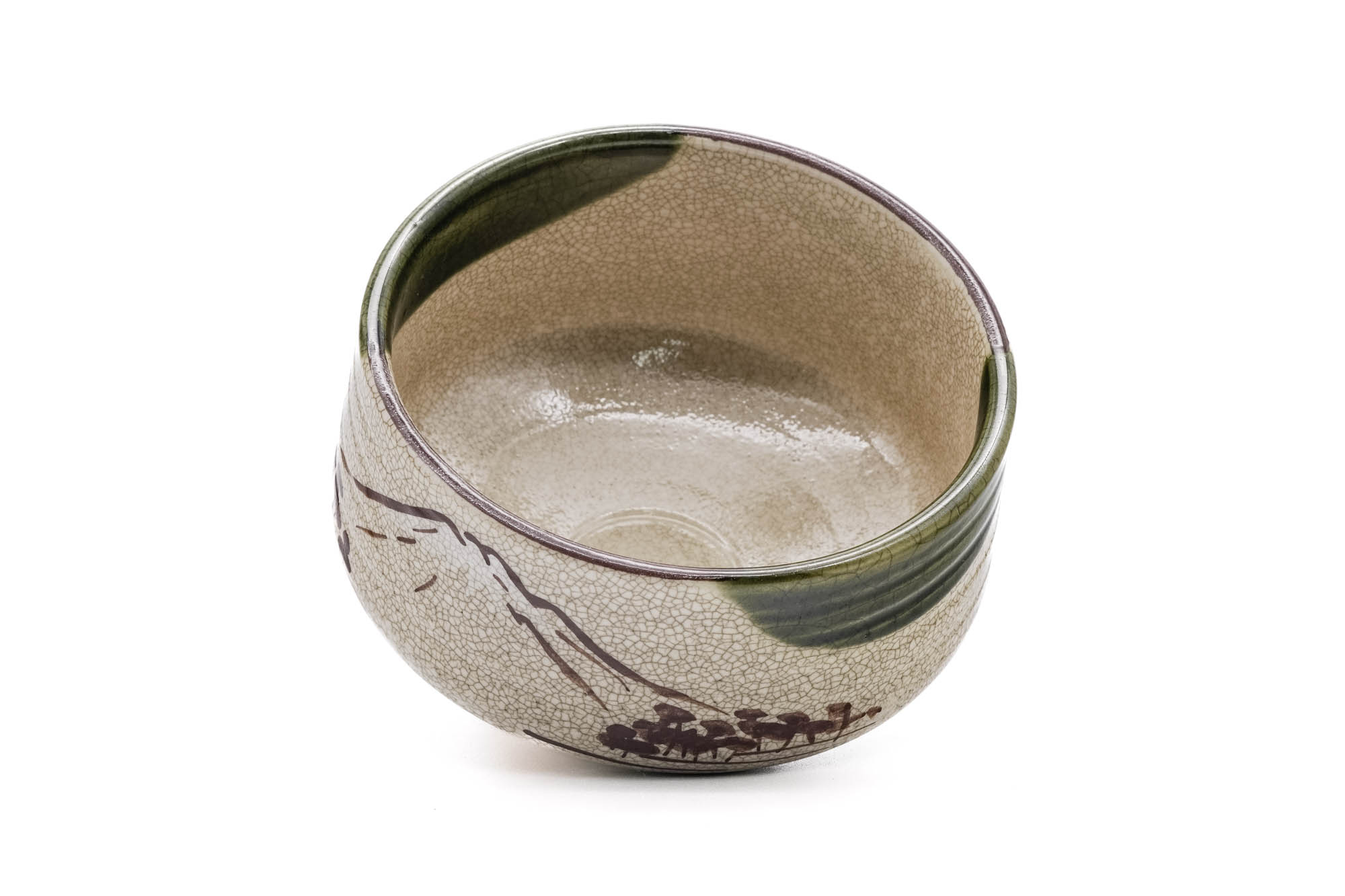 Mount Fuji Ao-Oribe Matcha Bowl - Thumbnail 4