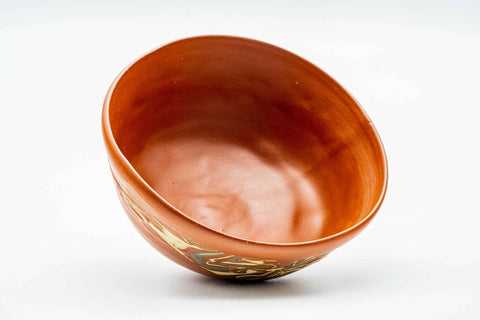 Overhead view looking into the Tokoname nerikomi chawan interior