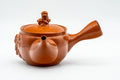 Tezumi — Japanese Kyusu - Monkeys and Leaves Tokoname-yaki Mesh Filter Teapot - 400ml — three-quarter view from the opposite side