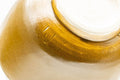 Tezumi — Japanese Matcha Bowl - Brown Glazed Hantsutsu-gata Chawan - 350ml — inverted showing the foot ring