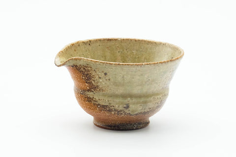 Tezumi — Japanese Katakuchi - Ash Glazed Shigaraki-yaki Spouted Water Cooler - 80ml — three-quarter view