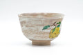 Tezumi — Japanese Matcha Bowl - Beige Milky Hakeme Lemons Kyo-yaki Chawan - 250ml — three-quarter view