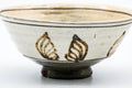 Tezumi — Japanese Matcha Bowl - Painted Hakeme Hira Summer Chawan - 150ml — inverted showing the foot ring