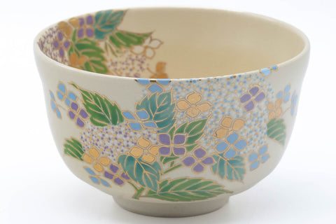 Japanese Matcha Bowl - Colourful Floral Kyo-yaki Chawan - 400ml