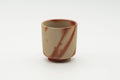 Tezumi — Japanese Teacup - Beige Orange Hidasuki Rice Straw Bizen-yaki Yunomi - 90ml — front view