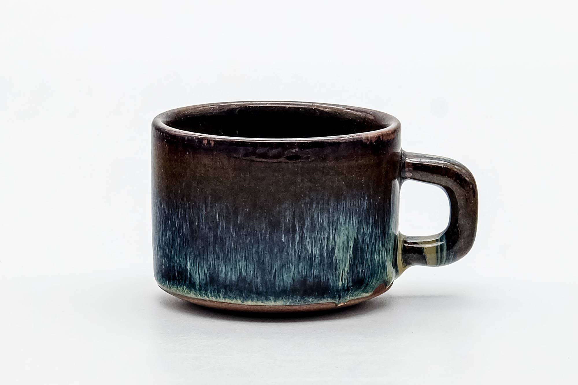 Japanese Teacup - Blue Hare's Fur Glazed Ushirode Yunomi - 140ml