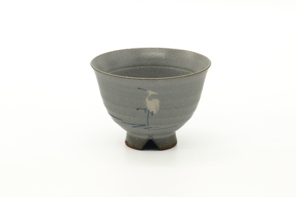 Japanese Teacup - Blue Grey Egret Yunomi - 150ml