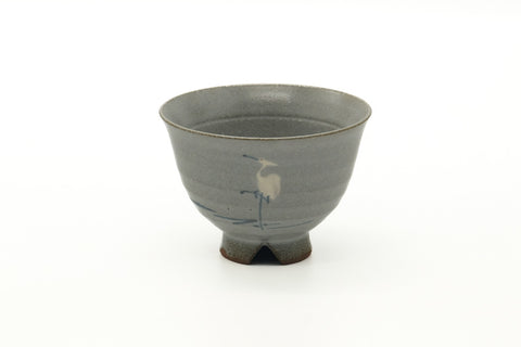Tezumi — Japanese Teacup - Blue Grey Egret Yunomi - 150ml — front view