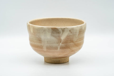 Japanese Matcha Bowl - Beige White Drip-Glazed Hagi-yaki Chawan - 350ml