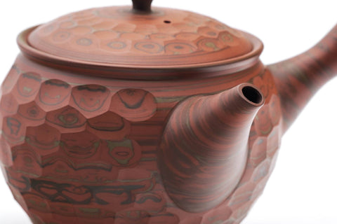 Faceted Red Nerikomi Tokoname Teapot - 450ml