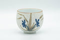 Tezumi — Japanese Teacup - White and Blue Floral Arita-yaki Yunomi - 140ml — front view