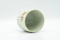 Japanese Teacup - Floral Speckled Grey-Glazed Kiyomizu-yaki Yunomi 120ml - angled view into the interior