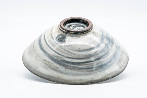 Tezumi — Japanese Matcha Bowl - Floral Brush Glazed Summer Chawan - 100ml — top-down view of the interior