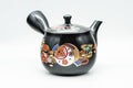 Japanese Kyusu - Floral Black Kurodei Tokoname-yaki Teapot - 400ml - Tezumi