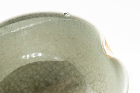 Tezumi — Japanese Katakuchi - Celadon Glazed Stoneware Water Cooler - 150ml — closeup of the glaze