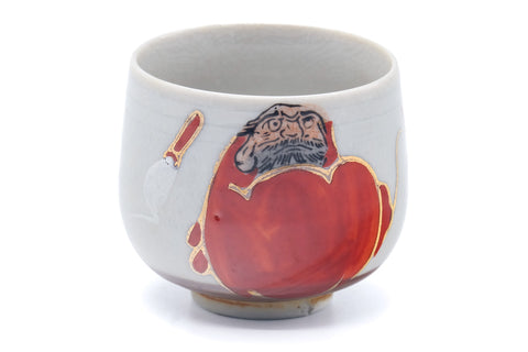 Tezumi — Japanese Tea Set - Daruma Kyusu Teapot with 4 Yunomi Teacups — closeup of a single piece