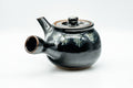 Tezumi — Japanese Kyusu - Jet Black Hare's Fur Drip-Glazed Do-ake Ceramic Filter Teapot - 340ml — side view showing the spout