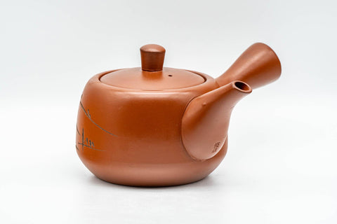 Japanese Kyusu - Engraved Village Tokoname-yaki Debeso Teapot - 275ml - Tezumi