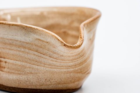 Japanese Katakuchi - Small Beige Glazed Hagi-yaki Water Cooler - 80ml