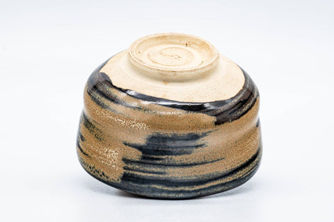 Japanese Matcha Bowl - Black Brown Glazed Wabi-Sabi Chawan - 150ml