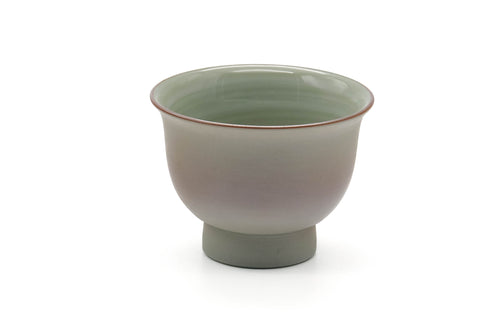 Japanese Teacup - Green Gradient Painted Egrets Arita-yaki Yunomi - 90ml