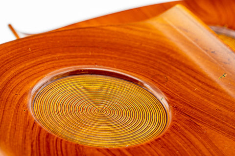 Japanese Chataku - Pair of Orange Curled Plastic Tea Coasters