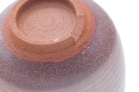 Tezumi — Japanese Teacups - Pair of Purple Hagi Meoto Yunomi — tipped to show the interior