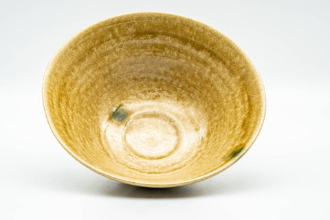 Tezumi — Japanese Matcha Bowl - Yellow Irabo Hira-gata Summer Chawan - 150ml — three-quarter view