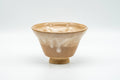 Tezumi — Japanese Teacup - Beige and Milky White Drip-Glazed Hagi-yaki Yunomi - 80ml — front view