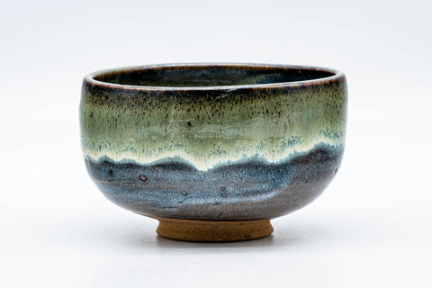 Japanese Matcha Bowl - 松井窯 Matsui Kiln - Blue Green Drip-Glazed Matsushiro-yaki Chawan - 300ml