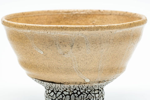 Japanese Matcha Bowl - Beige Crazed Kairagi Glazed O-ido Chawan - 350ml
