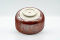Japanese Matcha Bowl - Metallic Red Glazed Hantsutsu-gata Chawan - 350ml - Tezumi