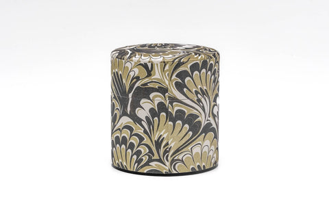 Black Gold Marbled Florentine Paper Tea Canister - 100g