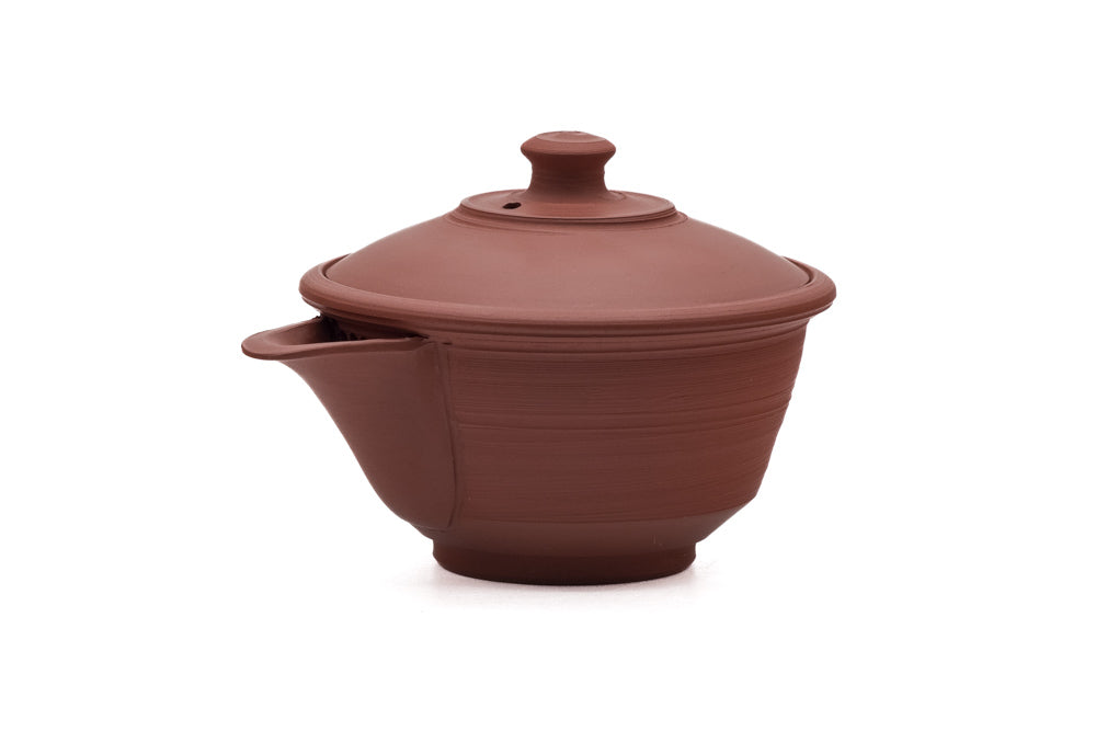 Japanese Houhin Murakoshi Fugetsu Tokoname Red Shudei Handleless Teapot - Thumbnail 5