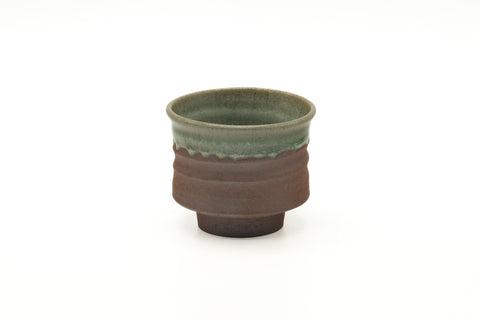 Tezumi — Japanese Teacup - Brown Green Glazed Yunomi - 165ml — front view from another angle